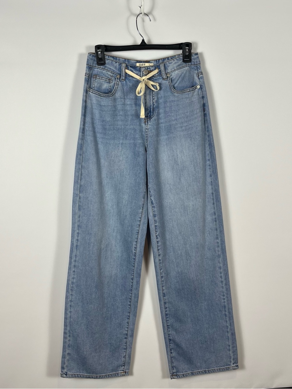 OAT New York High-Rise Wide-Leg Drawstring Jeans Size 2/26 Inseam 31”